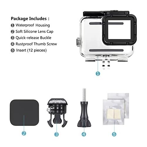  SOONSUN Waterproof Housing Case for GoPro Hero 7/6/5 Black Hero (2018), 45 Meters Underwater Protective Diving Housing Shell Case with Bracket Accessories for GoPro HERO7 HERO6 HER