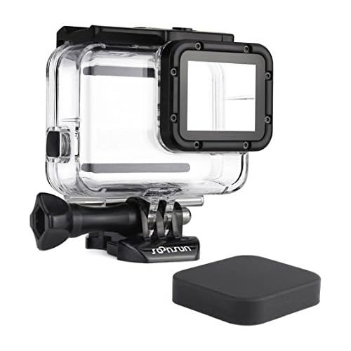  SOONSUN Waterproof Housing Case for GoPro Hero 7/6/5 Black Hero (2018), 45 Meters Underwater Protective Diving Housing Shell Case with Bracket Accessories for GoPro HERO7 HERO6 HER