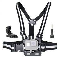 SOONSUN Chest Mount Harness Compatible with GoPro Hero 10 9 8 7 6 5 4 3 2 Fusion Session AKASO SJCAM DJI OSMO Action Camera ? Fully Adjustable Chest Strap Mount with Reflective Bel