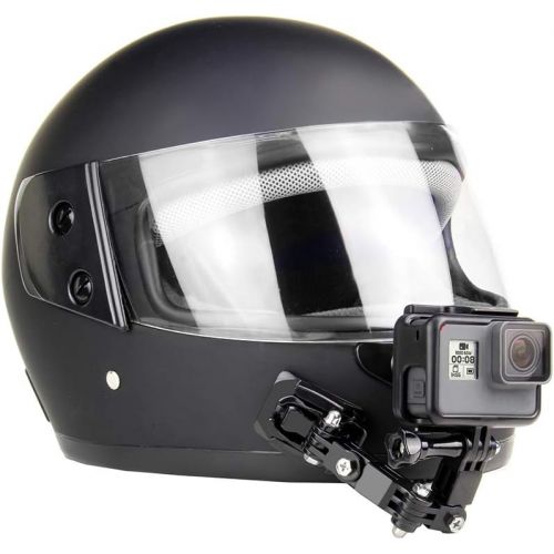  SOONSUN Motorcycle Helmet Chin Mount Kits for GoPro Hero 10 9 8 7 6 5 4 Hero Session, AKASO, SJCAM, Yi Action Camera ? Includes Adhesive Pads Flat Curved J-Hook Mount