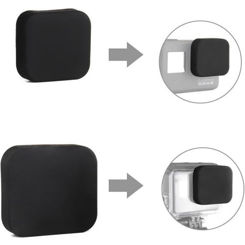  SOONSUN Silicone Lens Cap Cover Kit for GoPro Hero 5 6 7 Black Hero(2018) Camera and Housing Case ( Included 2 x Lens Caps for Hero5 6 7 Black Camera and Housing )