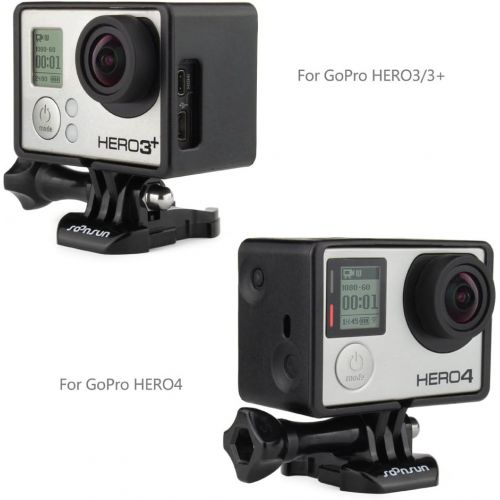  SOONSUN Frame Mount Extension for GoPro Hero 4 3+ 3 with Screen / Battery Extension - Use with LCD BacPac or Battery Extension - Includes Quick Release Buckle and Thumb Screw