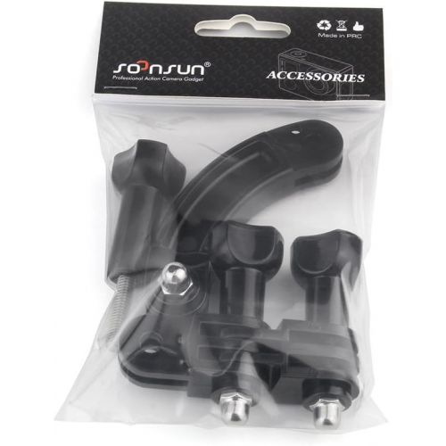  SOONSUN Curved Extension Arm Mount + 90 Degree Rotary Connector Chain for GoPro Hero 9, 8, 7, 6, 5, Session, 4, 3+, 3, 2, 1 Cameras