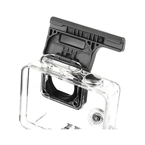  SOONSUN 2-Pack Plastic Rear Snap Latch Standard Waterproof/Skeleton Housing Lock Buckle Replacement for GoPro Hero 4, Hero3+ Protective Housing Case