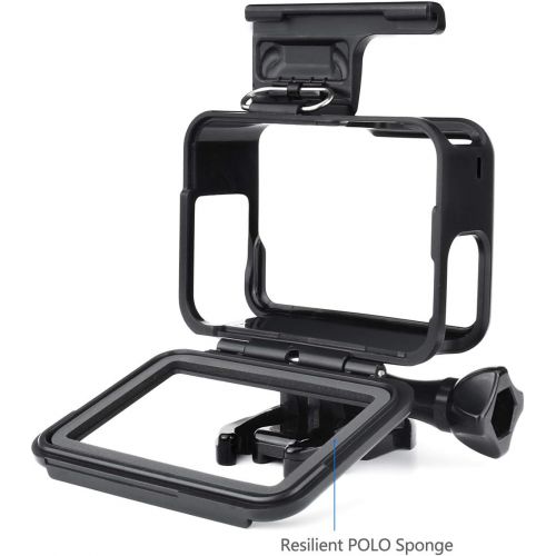  SOONSUN Frame Mount Housing Case with Lens Cover for GoPro Hero 5 6 7 Hero(2018) Hero5 Hero6 Hero7 Black, Hero7 White, Hero7 Silver Camera - Strong Structure and All Slots Fully Ac