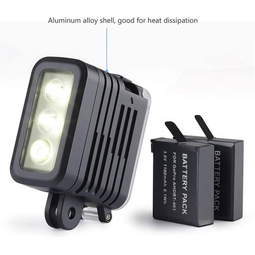  SOONSUN Diving Light High Power Rechargeable Dimmable Waterproof LED Video Light Fill Night Light for GoPro Max Hero 9/8/7/5/6/5/4/3+/3/2 Fusion Session SJCAM AKASO Yi DJI OSMO Act