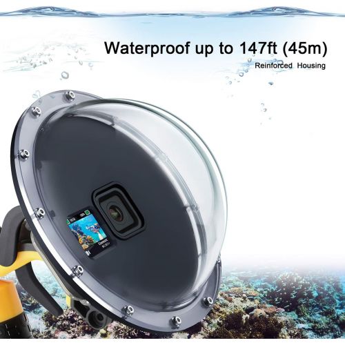  SOONSUN Dome Port for GoPro Hero 10 Hero 9 Black, 6 Inch Snorkeling Underwater Diving Dome Port Lens with Waterproof Housing Case Trigger Floating Bobber Handle for GoPro HERO10 HE