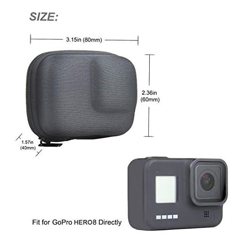  SOONSUN Portable Mini Hard Carrying Case for GoPro Hero 8 Black, Semi-Rigid Shell Protective Carrying Case Travel Storage Bag for GoPro Hero 8 Black Camera