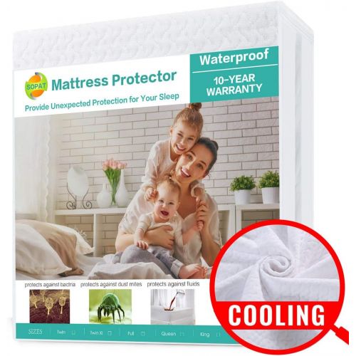  [아마존 핫딜] SOPAT Queen Mattress Protector 100% Waterproof Mattress Pad Cover,3D Air Fabric,Breathable Smooth Soft Cover