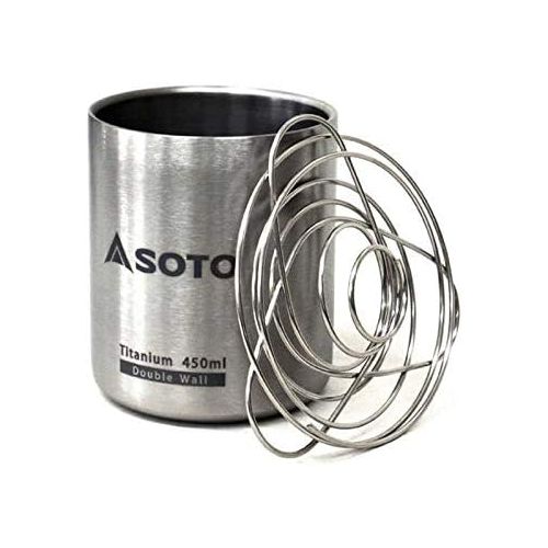  SOTO AeroMug Ultra-Light & Non-Corrosive Titanium Mug (Titanium, 450ml)
