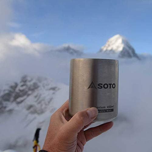  SOTO AeroMug Ultra-Light & Non-Corrosive Titanium Mug (Titanium, 450ml)