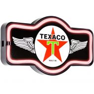 SOTT Texaco Oil Gas Station - Reproduction Vintage Advertising Marquee Sign - Battery Powered LED Neon Style Light - 17 x 10 x 3 Inches