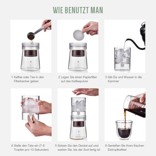  Soulhand Cold Brew Kaffeemaschine, einstellbare Rate Eis Tropf Tropfer Glas Dutch Style Eis Tropf Kaffeemaschine fuer kalten Kaffee, eine neue Art von Kaffee