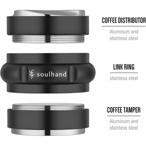  Soulhand 51mm Coffee Distributor, 2 In 1 Coffee Tamper, Adjustable Dual Head Espresso Tamper Espresso Distributor Leveler Tool with Custom Gift Box Perfect for Espresso Portafilter