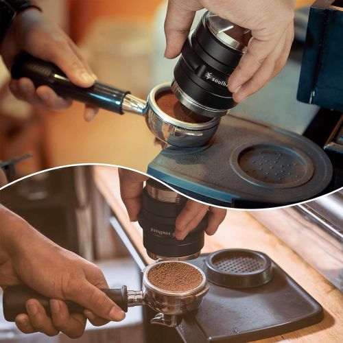  Soulhand 51mm Coffee Distributor, 2 In 1 Coffee Tamper, Adjustable Dual Head Espresso Tamper Espresso Distributor Leveler Tool with Custom Gift Box Perfect for Espresso Portafilter