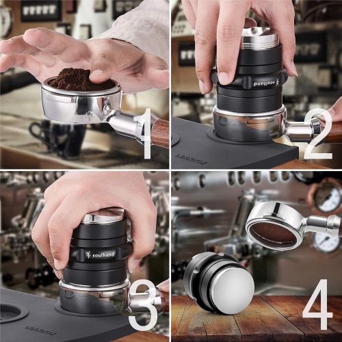  Soulhand 51mm Coffee Distributor, 2 In 1 Coffee Tamper, Adjustable Dual Head Espresso Tamper Espresso Distributor Leveler Tool with Custom Gift Box Perfect for Espresso Portafilter