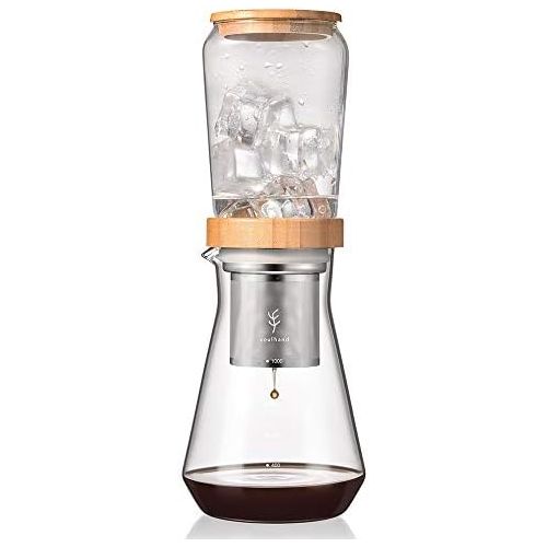  SOUL HAND Ice Drip Coffee Maker 800 ml Slow Cold Drip Coffee Maker Cold Brew Iced Coffee Cold Brew Dripper with Adjustable Drip Valve, Stainless Steel Filter for Home or Office