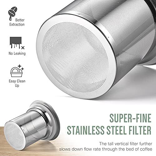  SOUL HAND Ice Drip Coffee Maker 800 ml Slow Cold Drip Coffee Maker Cold Brew Iced Coffee Cold Brew Dripper with Adjustable Drip Valve, Stainless Steel Filter for Home or Office