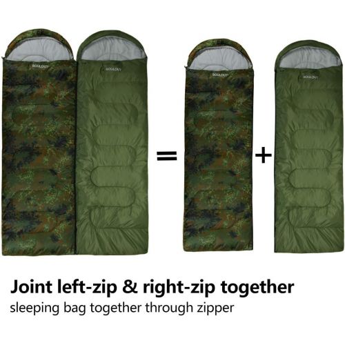  SOULOUT Sleeping Bag,3-4 Seasons Warm Cold Weather Lightweight, Portable, Waterproof Sleeping Bag with Compression Sack for Adults & Kids - Indoor & Outdoor: Camping, Backpacking, Hiking