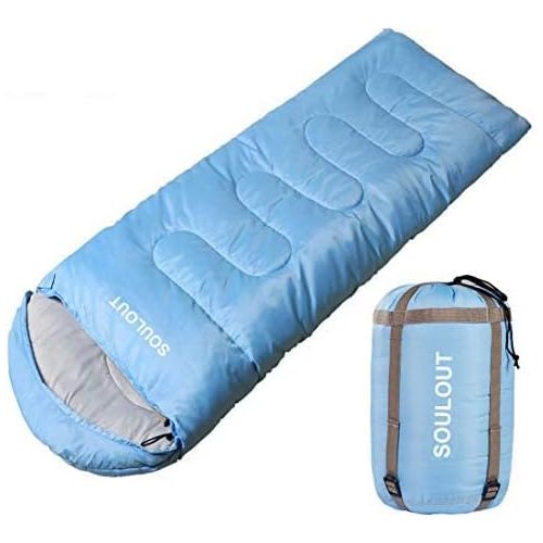  SOULOUT Sleeping Bag,3-4 Seasons Warm Cold Weather Lightweight, Portable, Waterproof Sleeping Bag with Compression Sack for Adults & Kids - Indoor & Outdoor: Camping, Backpacking, Hiking