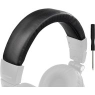 SOULWIT Protein Leather Headband Cover for Audio Technica ATH M50, M50X, M50XWH, M50XBT, M50XBT2, M50S/LE Headphones, Replacement Headstrap Pad Repair Part (Black)