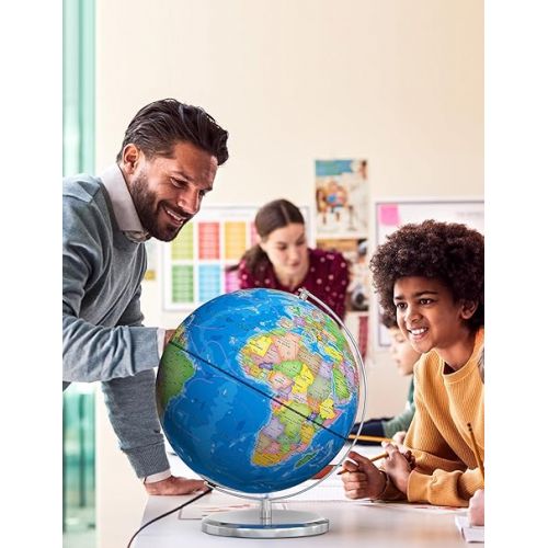  SOUNDANCE 13 Inch World Globe with Stable Heavy Metal Base, Educational Globe for Kids Learning, Large Globe Lamp with Colorful HD World Map Details, Constellation