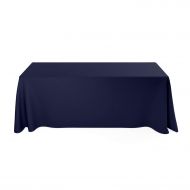 SOURCEONE.ORG Deluxe Stretch Fit Tablecloths 6 Foot Custom Logo Available in Blue Black Red & White (Custom, Blue)