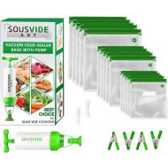 SOUSVIDE ART Sous Vide Bags - Must-Have for Sous Vide Cooker - 30 Reusable Food Vacuum Storage Bags - Sous Vide Bag Kit - 3 Sizes BPA Free Bags for Sous Vide Cooking (Premium)