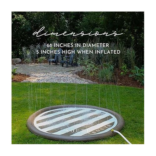  SOUTH Designer Splash Pad - Large Aesthetic Kids Backyard Water Toy - Sprinkler Splash Pad - Fun Summer Activity for Children Featuring Striped Design - 68 Inches