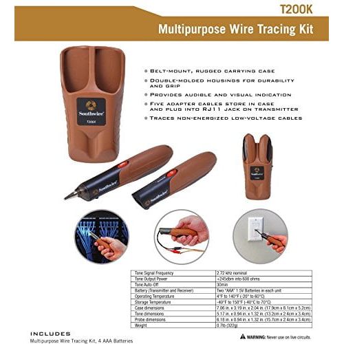  Southwire Tone GeneratorProbe Kit,wPair Tracing SOUTHWIRE COMPANY T200K