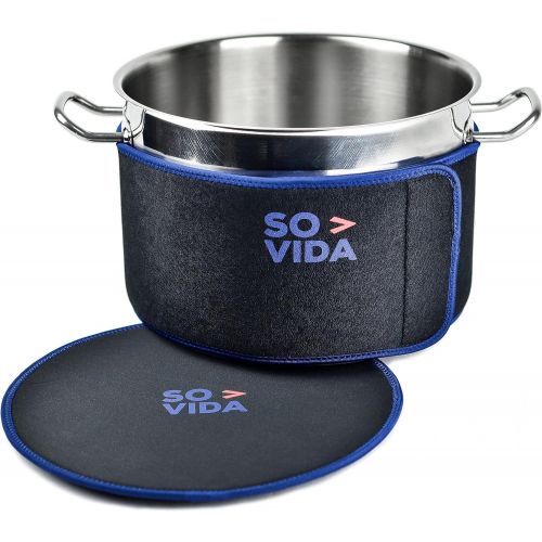  SO-VIDA Sous Vide Insulation Band (5.5 Inch) and Mat for Pots - Protects Your Work Surfaces and Saves You Electricity From Increased Insulation
