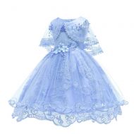 SOVIKER Girls Princess Gowns Party Formal Dance Evening Dress Embroidery Tulle Lace Flower Dress