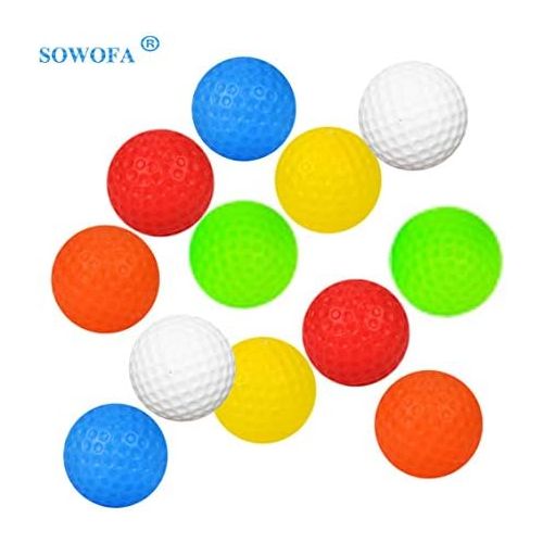  [아마존베스트]SOWOFA Golf Balls Kits Accessory Game Toy Balls Indoor Outdoor Practice Balls for Kids Children Golfer Toddler of PP 10 Packs (Colors)