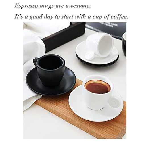  Brand: SOWOFA Espresso Coffee Cups Saucers Set Matte Ceramic Fancy Coffee 90 ml (3.2 oz) Tea Cups