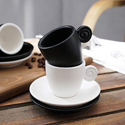  Brand: SOWOFA Espresso Coffee Cups Saucers Set Matte Ceramic Fancy Coffee 90 ml (3.2 oz) Tea Cups