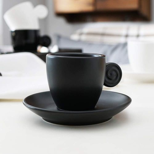  Brand: SOWOFA Espresso Coffee Cups Saucers Set Matte Ceramic Fancy Coffee 90 ml (3.2 oz) Tea Cups