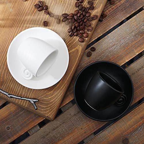  Brand: SOWOFA Espresso Coffee Cups Saucers Set Matte Ceramic Fancy Coffee 90 ml (3.2 oz) Tea Cups