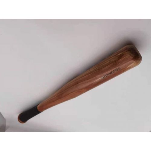  SOYANGNEK Natural Wood Baseball Bat Outdoor Slugger Wooden Bat Self Protection Rounder Bat Tape Wrapped Baseball Bat