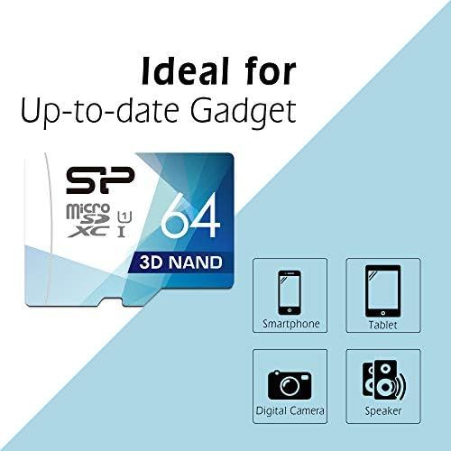  SP Silicon Power Silicon Power 64GB 3D NAND High Speed MicroSD Card with Adapter