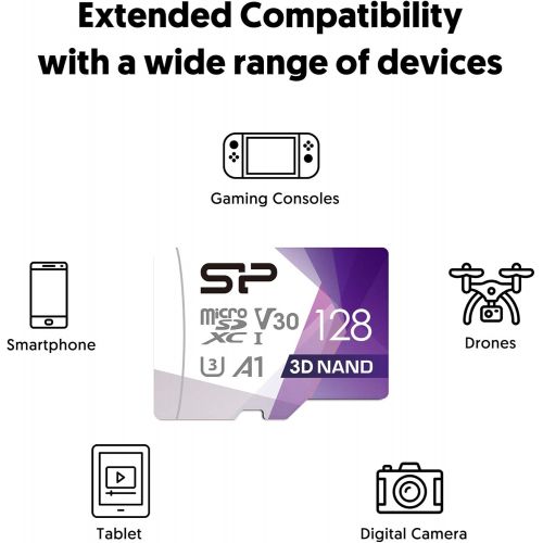  SP Silicon Power Silicon Power 128GB Micro SD Card U3 SDXC microsdxc High Speed MicroSD Memory Card with Adapter