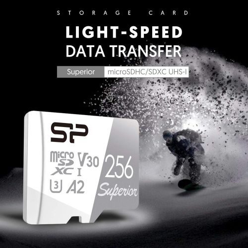  SP Silicon Power Silicon Power 256GB Superior Micro SDXC UHS-I (U3), V30 4K A2, Compatible with GoPro Hero 9 High Speed MicroSD Card with Adapter