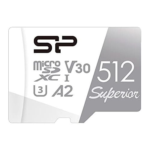  SP Silicon Power Silicon Power 512GB Superior Micro SDXC UHS-I (U3), V30 4K A2, Compatible with GoPro Hero 9 High Speed MicroSD Card with Adapter