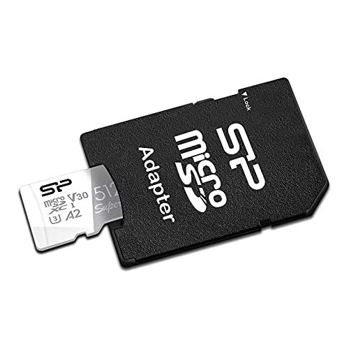  SP Silicon Power Silicon Power 512GB Superior Micro SDXC UHS-I (U3), V30 4K A2, Compatible with GoPro Hero 9 High Speed MicroSD Card with Adapter