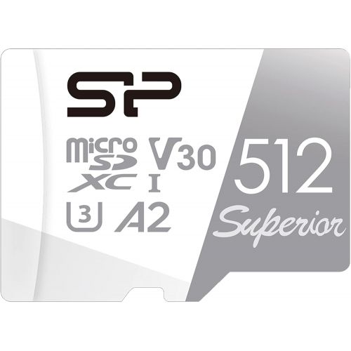  SP Silicon Power Silicon Power 512GB Superior Micro SDXC UHS-I (U3), V30 4K A2, Compatible with GoPro Hero 9 High Speed MicroSD Card with Adapter