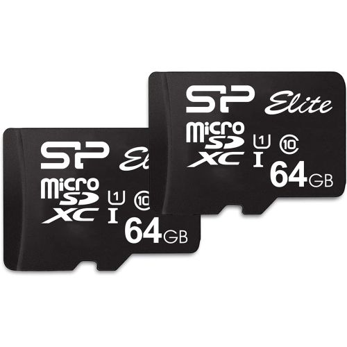  SP Silicon Power Silicon Power Elite 64GB microSDXC 2-Pack MicroSD Memory Card with Adapter for Security Camera