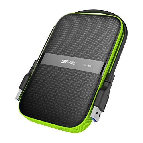  SP Silicon Power Silicon Power 1 TB External Portable Hard Drive Rugged Armor A60 Shockproof Water-Resistant 2.5 Inch USB 3.0 Military Grade Mil-Std-810G & IPX4 Black (FBE-SU010TBPHDA60S3KFE)