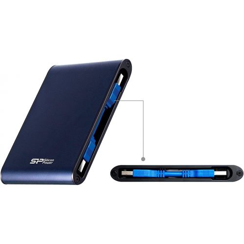  SP Silicon Power Silicon Power 1TB Rugged Portable External Hard Drive Armor A80, Waterproof USB 3.0 for PC, Mac, Xbox and PS4, Blue