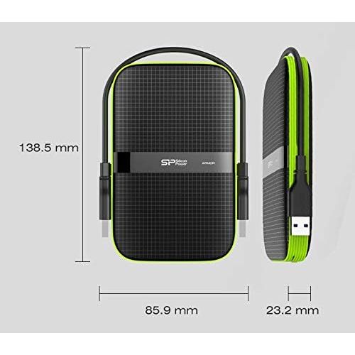  [아마존베스트]SP Silicon Power Silicon Power 2TB Rugged Portable External Hard Drive Armor A60, Shockproof USB 3.0 for PC, Mac, Xbox and PS4, Black