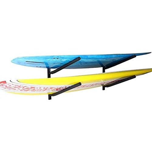  [아마존베스트]SPAREHAND Double Wall Mount Rack with Angled Padded Arms for 2 Surfboards or SUP Paddle Boards