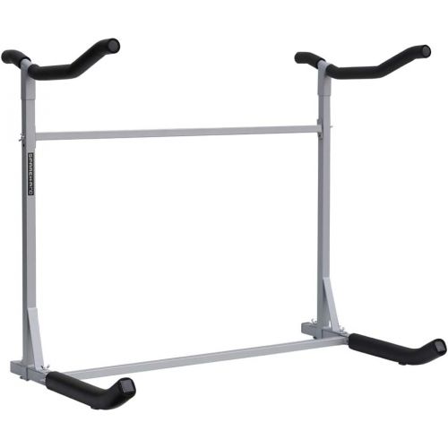  [아마존베스트]SPAREHAND Freestanding Dual Storage Rack for 2 Kayaks or SUPs, Tools-Free Assembly, Pebble Silver Finish